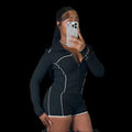 Zip Up Long Sleeve Crop Two Piece Set