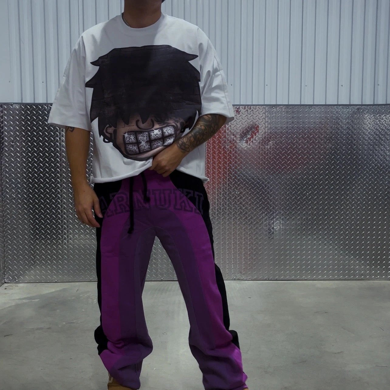 Shade Sweats V2 Streetwear Pants Multicolor Purple Wide Leg Cotton 400GSM True To Size