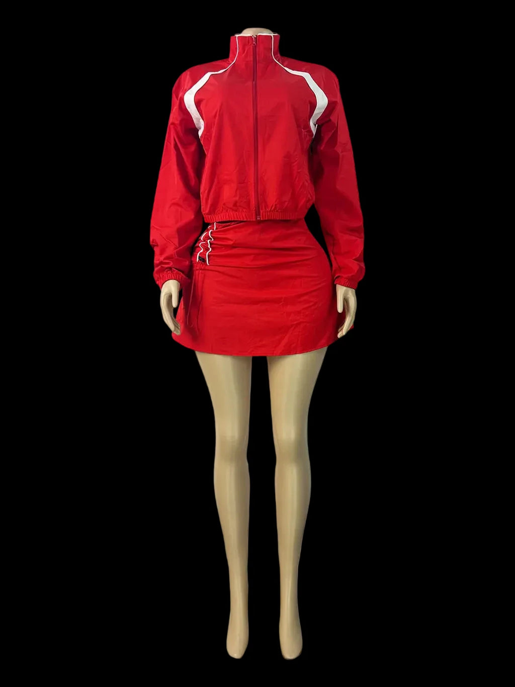 Zip Up Long Sleeve Two Piece Set